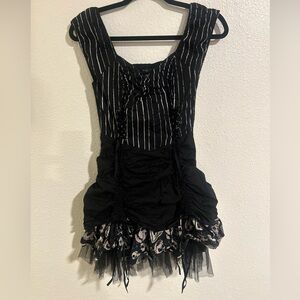 Hot Topic The Nightmare Before Christmas Pinstripe Lace Up Dress Junior's SMALL